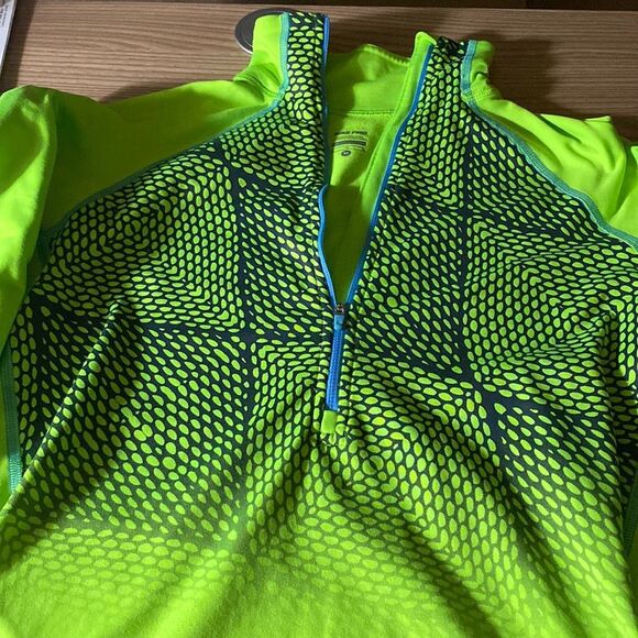 Nike Pro Green Print Half Zip Long Sleeve Sport Athletic Top M - Picture 4 of 7